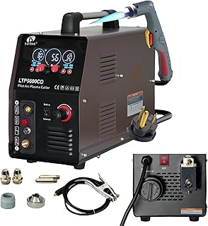 LTP5600CD 56A Drag-Cut Built-In Air Plasma Cutter 110V/220V | Touch-and-go tracking for HVAC or metal art | Slices 5/8" cleanly through rusty sheets with zero tank hassle