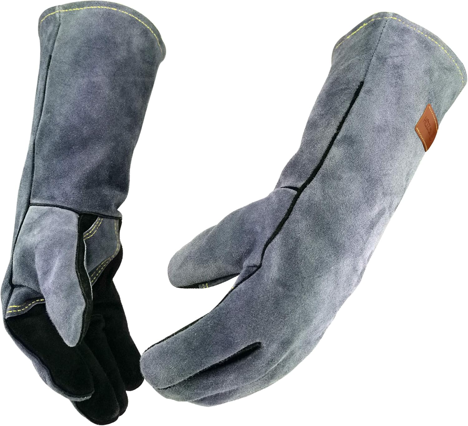 WZQH 16 Inches,932℉,Leather Welding Gloves, Heat/Fire Resistant