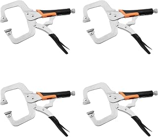 6-Inch C-Clamp Locking Pliers, Heavy Duty Vise Grip Welding Clamp With Swivel Pads
