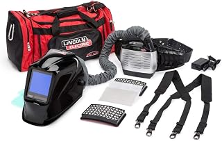 Lincoln Electric K3930-1 Powered Air-Purifying Respirator with Black Viking 3350 Auto Darkening Welding Helmet and HEPA Filtration