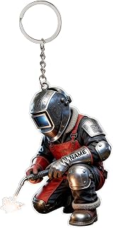 Personalized Welder Acrylic Keychain with Name Custom 2D Flat Welding Keychains