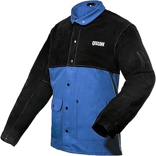 QeeLink Welding Jacket Split Leather Sleeves