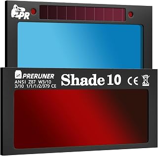 Core Series Red Shade 10 Auto Darkening Welding Lens 2"x4 1/4", Slim 0.2" Welding Lens with Teal Clarity View for Pancake & Sugar Scoop Welding Hoods