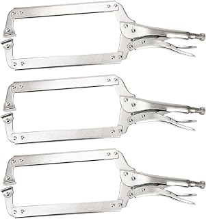 Hiceeden 3 Pcs 18 Inch Deep C Clamp with Swivel Pads