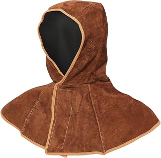 Premium Cowhide Leather Welding Hood with Shoulder Cape