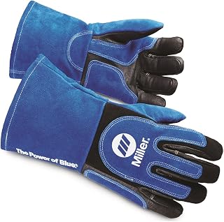 Welding Gloves, 3D, Wing, 13In, Blueblack