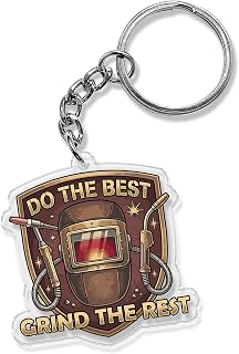 Blue Collar Keychain 2 Inches Funny Job Quote Serviceman Key Chain Acrylic Key Ring
