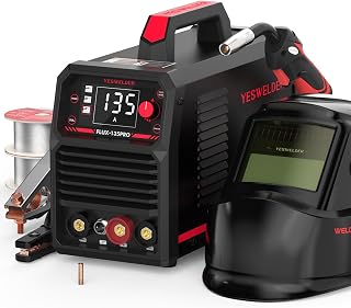 YESWELDER 135A Flux Core MIG Welder FLUX-135PRO with LYG-L600A Helmet