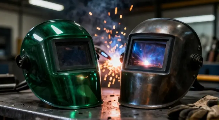 True color vs green lens welding helmet visibility